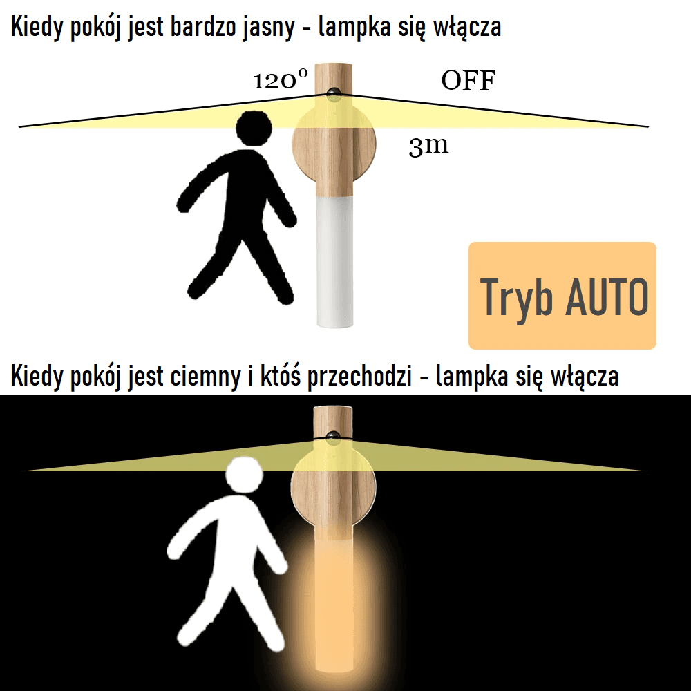 Drewniana lampa magnetyczna