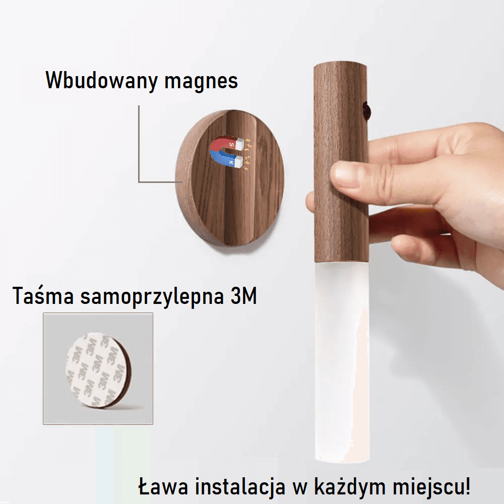 Drewniana lampa magnetyczna